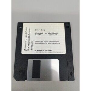 Microsoft IntelliPoint Mouse Software Floppy Disk 1.44MB Windows 3.1 MS-DOS